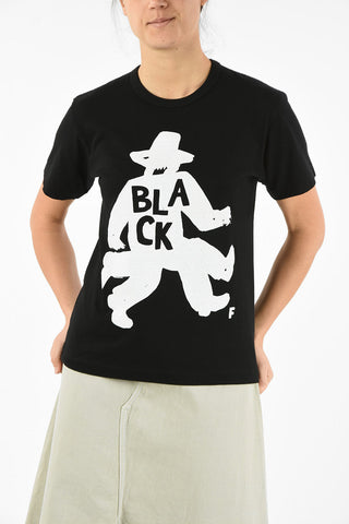 BLACK Printed Crew-Neck T-shirt