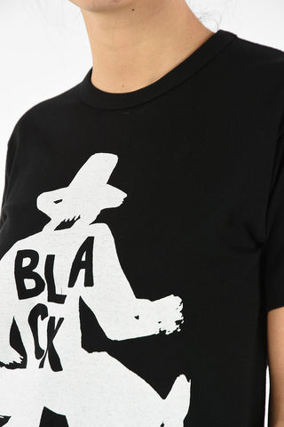 BLACK Printed Crew-Neck T-shirt