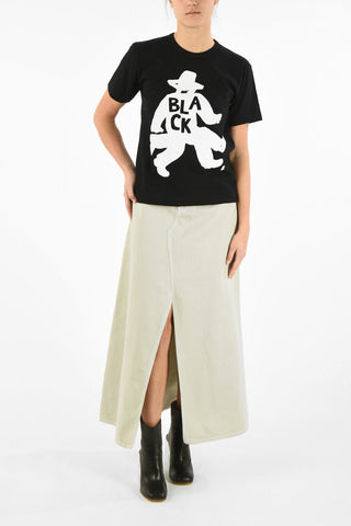 BLACK Printed Crew-Neck T-shirt