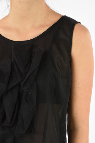 Tulle Sleeveless Top with Back Zip Closure