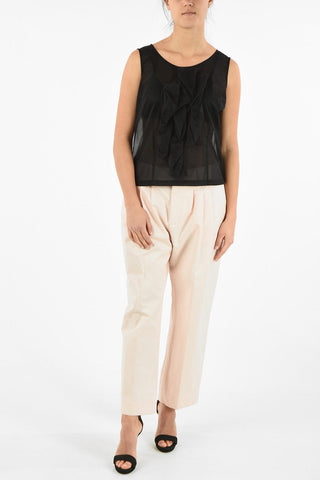 Tulle Sleeveless Top with Back Zip Closure