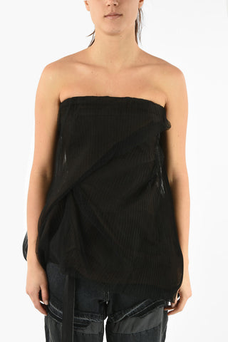 Top TWIST Asimmetrico Senza Maniche in Tulle 