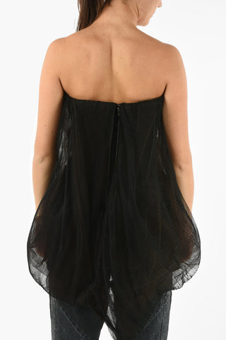 Top TWIST Asimmetrico Senza Maniche in Tulle 