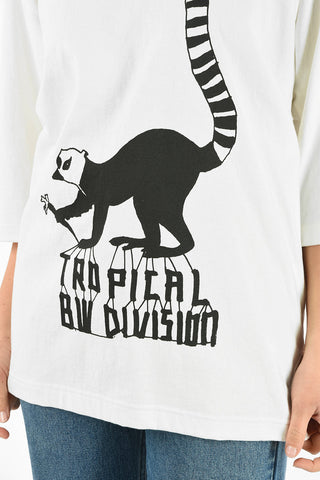 Printed Oversized TROPICAL BW DIVISION T-Shirt