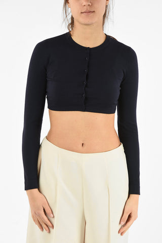 Stretchy Wool Cropped Cardigan