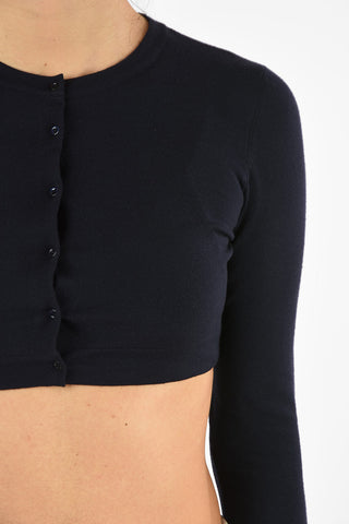Stretchy Wool Cropped Cardigan