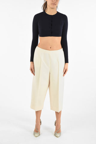 Stretchy Wool Cropped Cardigan