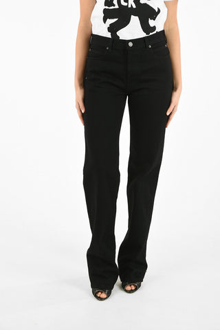 high-rise waist straight fit jeans