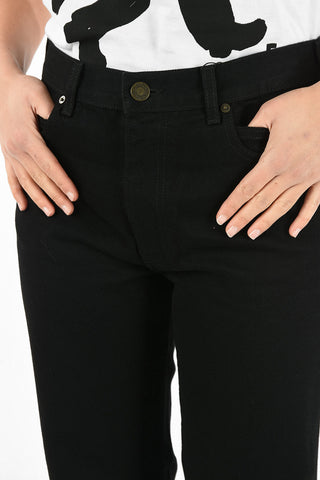 high-rise waist straight fit jeans