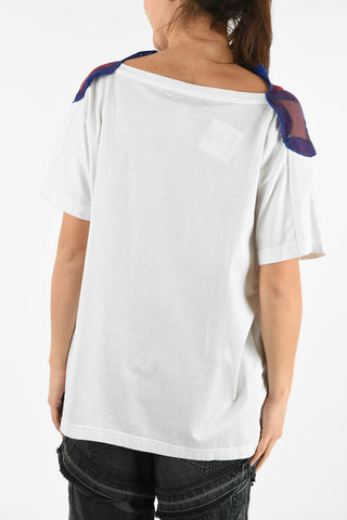 JUNYA WATANABE Oversized T-Shirt with Embroidered Tulle Application