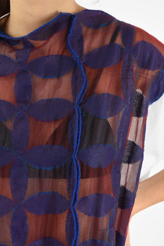 JUNYA WATANABE Oversized T-Shirt with Embroidered Tulle Application