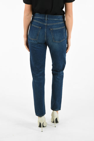 straight fit jeans with Asymmetrical Closure