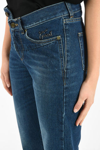 straight fit jeans with Asymmetrical Closure