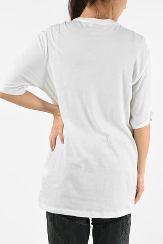 Cotton Oversized T-Shirt with Silk Ruffles