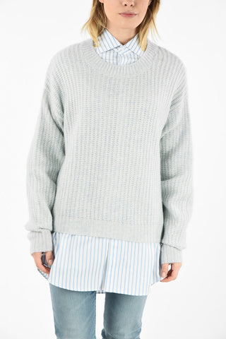maglia girocollo in cashmere e Seta