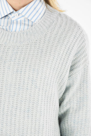 maglia girocollo in cashmere e Seta