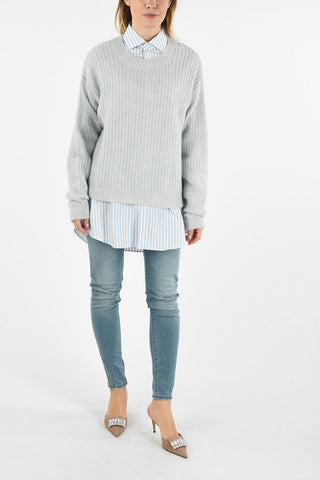 maglia girocollo in cashmere e Seta