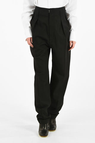 MM0 CUFFED HEM SINGLE PLEAT WIDE PANTS