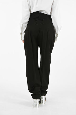 MM0 CUFFED HEM SINGLE PLEAT WIDE PANTS