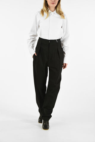 MM0 CUFFED HEM SINGLE PLEAT WIDE PANTS