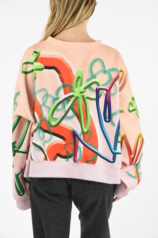 MM1 ALLOVER PRINT CROPPED SWEATSHIRT