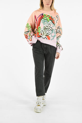 MM1 ALLOVER PRINT CROPPED SWEATSHIRT