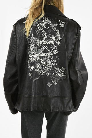 MM1 LEATHER OVERSIZE BIKER JACKET WITH BELT