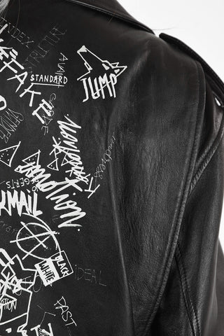 MM1 LEATHER OVERSIZE BIKER JACKET WITH BELT