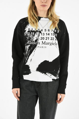 MM0 SPRAY-PAINTING EFFECT LOGO LOOPBACK SWEATSHIRT
