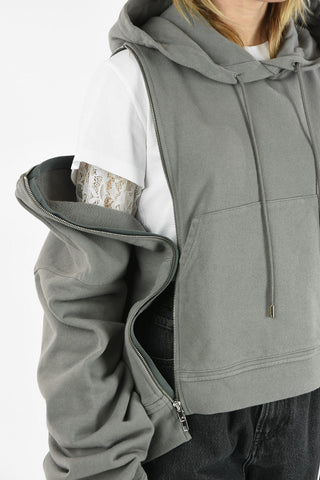 MM1 SIDE ZIP LOOPBACK CROPPED BOXY FIT HOODIE