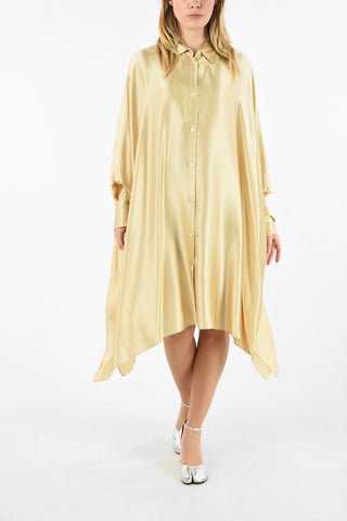 MM1 SATIN FLARED ASYMMETRIC SHIRTDRESS