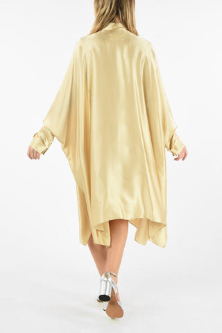 MM1 SATIN FLARED ASYMMETRIC SHIRTDRESS