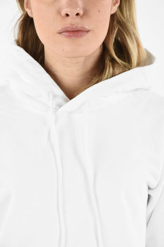 MM6 CROPPED HOODY SWEATSHIRT WITH STICHERS