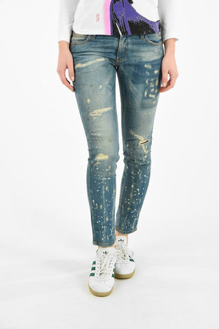 Destroyed slim fit Low Rise  jeans