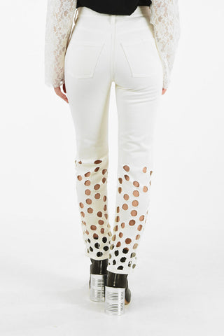 MM0 PERFORATED PATTERN JEANS