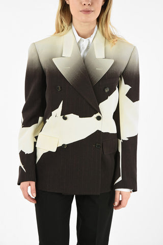 MM0 PINSTRIPE GRADIENT DOUBLE-BREASTED BLAZER