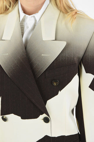 MM0 PINSTRIPE GRADIENT DOUBLE-BREASTED BLAZER