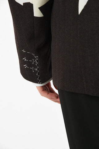 MM0 PINSTRIPE GRADIENT DOUBLE-BREASTED BLAZER