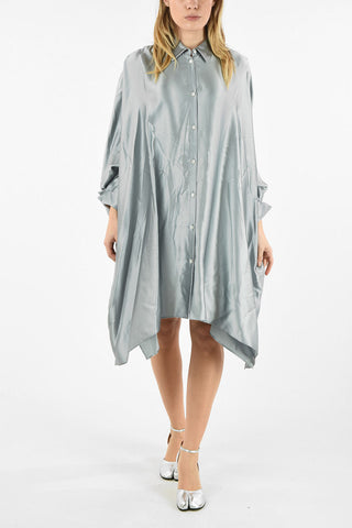 MM1 SATIN FLARED ASYMMETRICAL SHIRTDRESS