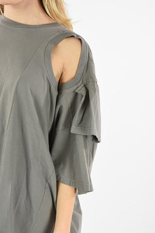 MM1 DECORTIQUE COTTON COLD-SHOULDER FLARED T-SHIRT