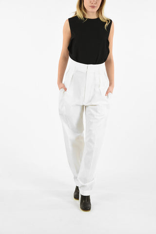 MM0 HIGH WAIST DOUBLE PLEATS WIDE PANTS