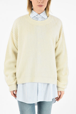 maglia girocollo in cashmere e Seta