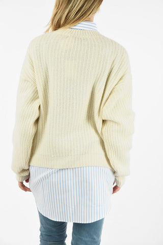 maglia girocollo in cashmere e Seta