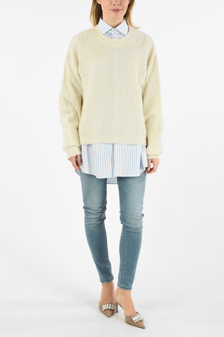 maglia girocollo in cashmere e Seta