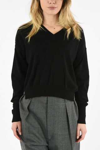 MM4 PULLOVER SCOLLO A V OFF-SHOULDER BOXY FIT