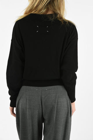 MM4 PULLOVER SCOLLO A V OFF-SHOULDER BOXY FIT