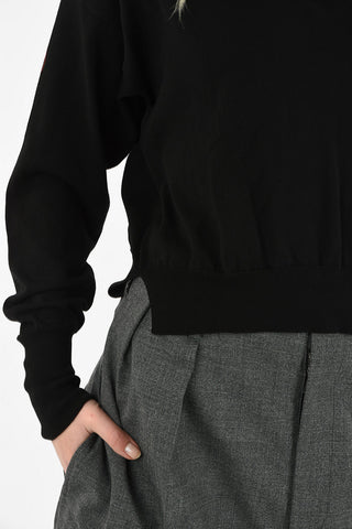 MM4 PULLOVER SCOLLO A V OFF-SHOULDER BOXY FIT