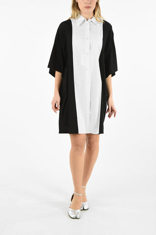 MM6 STRIPED DETAILS SHORT SLEEVE MINI SHIRTDRESS