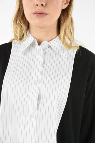 MM6 STRIPED DETAILS SHORT SLEEVE MINI SHIRTDRESS