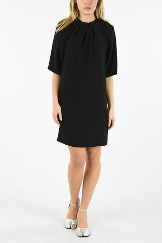 MM6 WRINKLE NECKLINE MINI DRESS WITH ZIP CLOSURE BACK